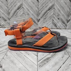 Teva Sandals Womens 8 Orange Black Strappy Gorpcore Thongs